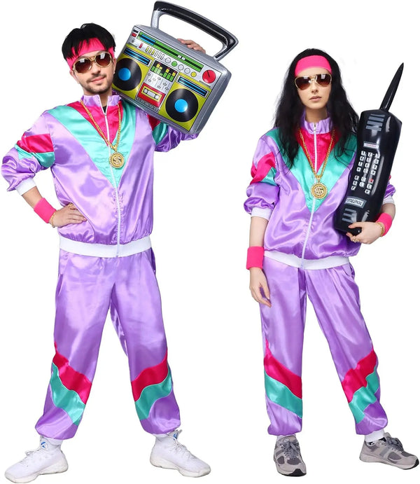 Kicpot 80s Costumes for Women,Retro Tracksuit Jacket Shell Hip Hop Suit,90s 80s Outfit for Women Party - product image 1