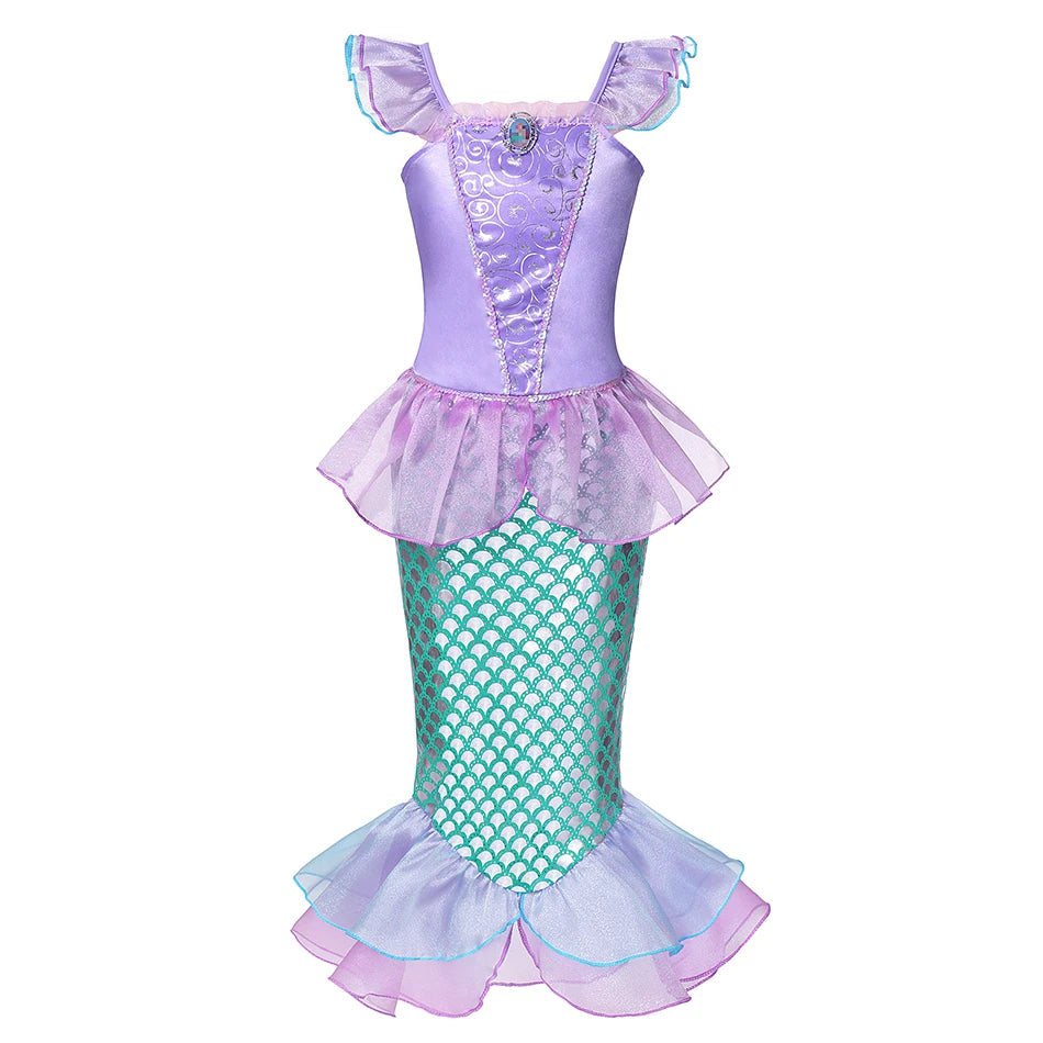 Kids' Princess Long-Haired Tower Princess Snow Kingdom Princess Ice Queen Princess Birthday Costume - alternate view 21