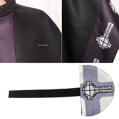 Medieval Papa Cape Emeritus Costume Middle Ages Black Cloak with Hat Full Set for Adult - Costume / L