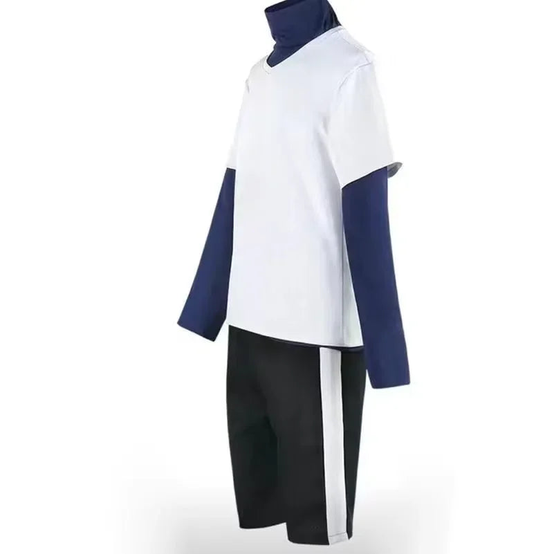 Hunter X Hunter Killua Zoldyck Costume Whiter Short Sleeve and Black Shorts Suit for Man - Clothing only / S