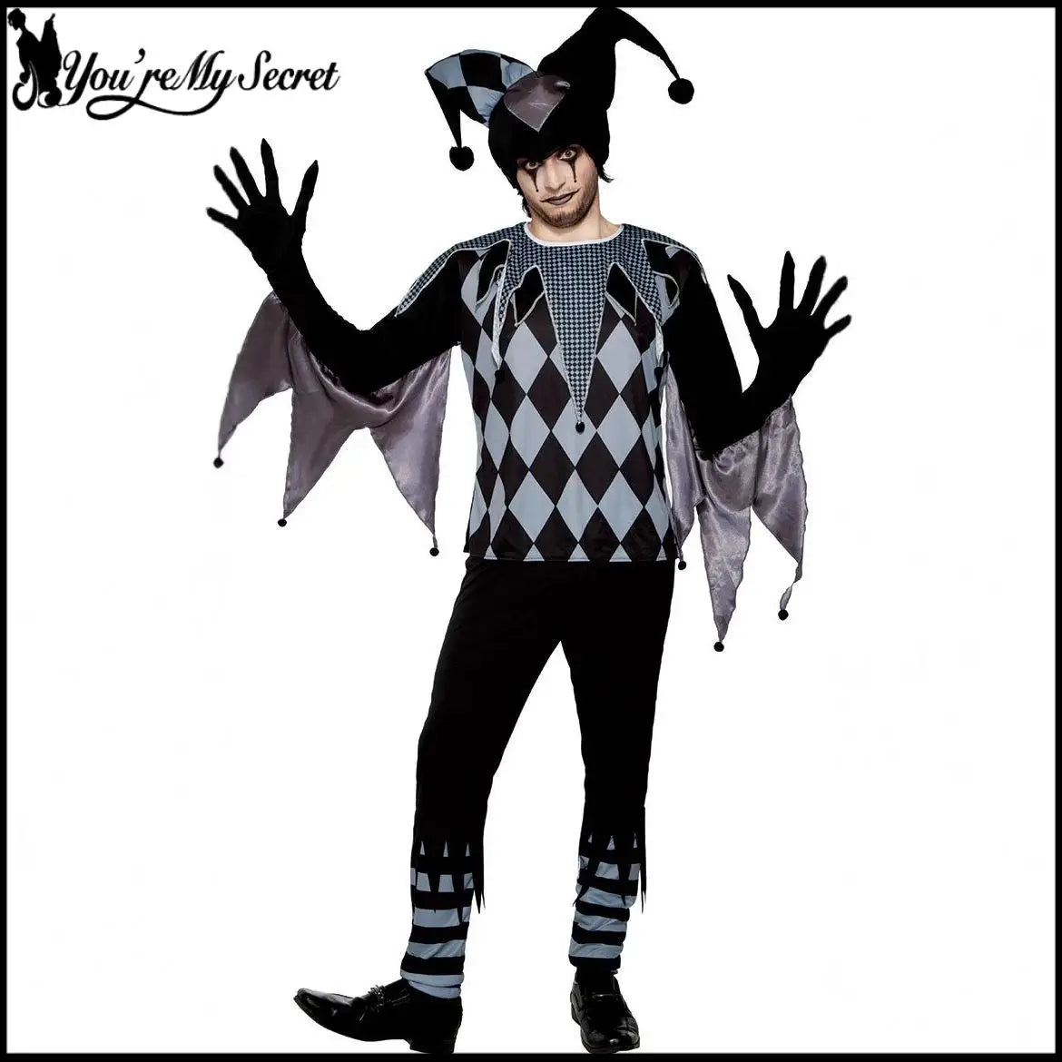 You're My Secret Couple's Clown Costumes Suit Halloween Adult Cosplay Costumes Gothic Clown Top Pant with - product image 4