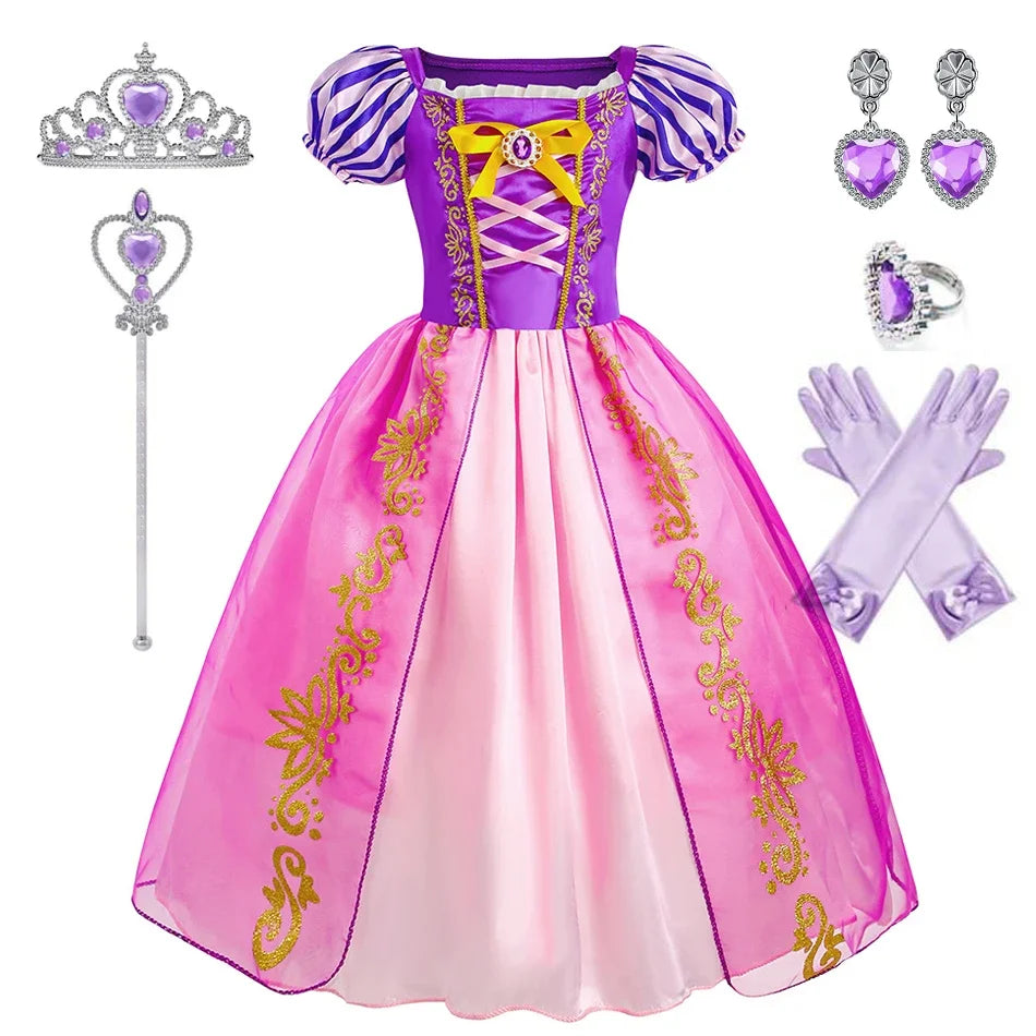 Girls Rapunzel-Inspired Princess Halloween Costume Dress