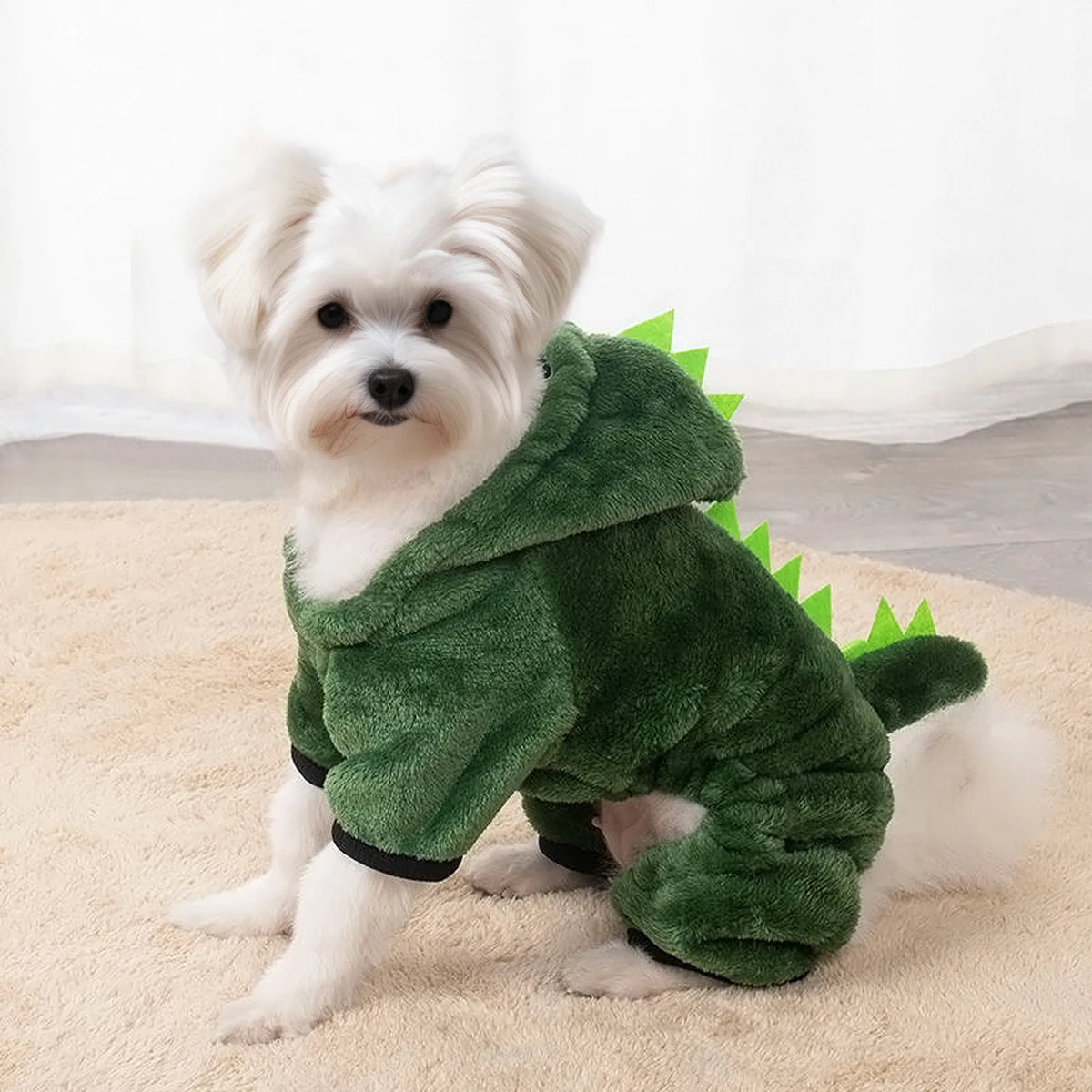 Pet Cat Dog Dog Clothes for Small Dogs Funny Dinosaur Costume Winter Warm Cat Coat