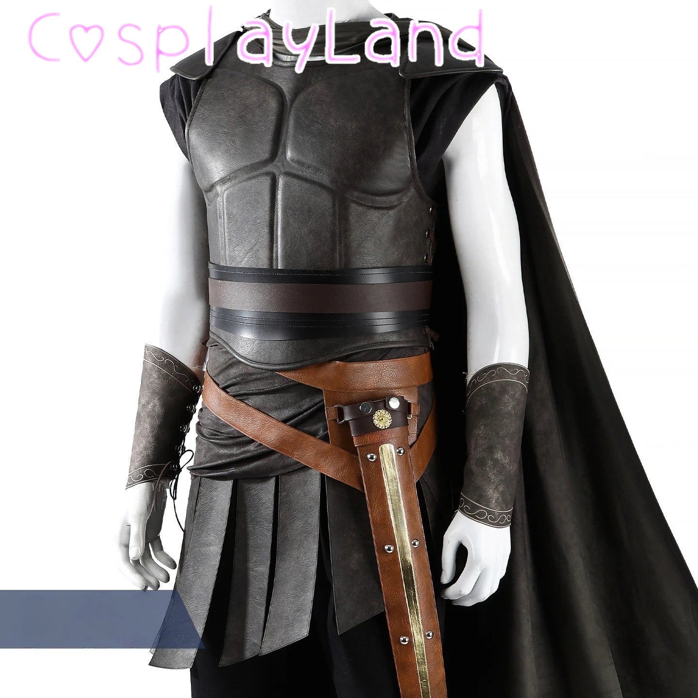 Odyssey Costume Cloak Belt Helmet Medieval Warrior Suit Outfit for Men Women Halloween - Helmet / S