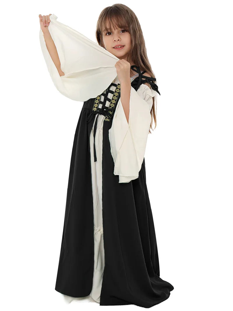Women's Medieval Renaissance Drama Dance Girdle Cos Love Live Halloween Costume - black / 41.3–45.3 in (105–115 cm)