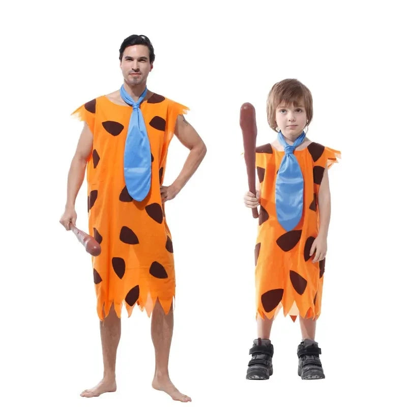 Umorden Adult Man Primitive Savages Caveman Costume for Men Stone Age Fred Flintstone - View 5