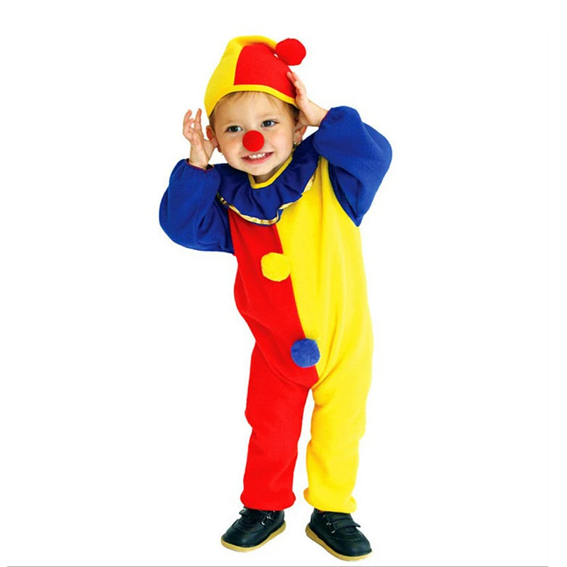 Sydanne Kids Clown Circus Costume Halloween Kids Boys Girls Baby Birthday Halloween - Clown jumpsuit / L