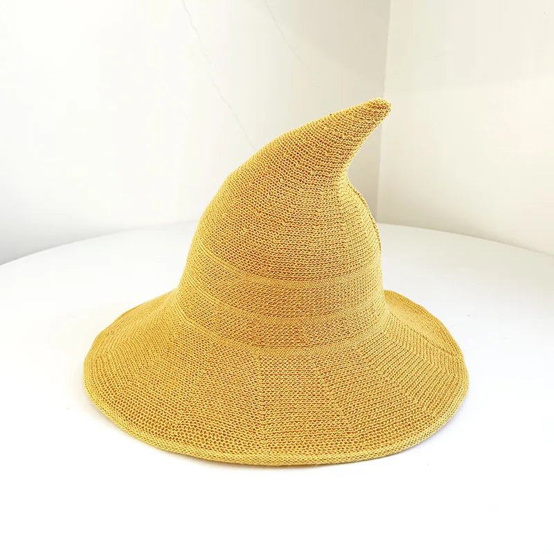 Knitted Witch Hat Pointed Wide Brim Wool Halloween Christmas Costume Party Cosplay Winter Fashion Cap for - product image 15