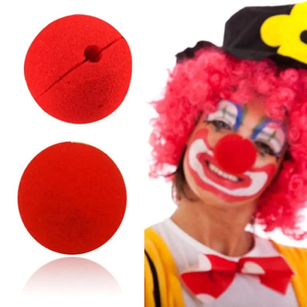 10pc Red Clown Nose Sponge Circus Costume Nose for Halloween Costume Make Up Wedding DIY - 10pcs