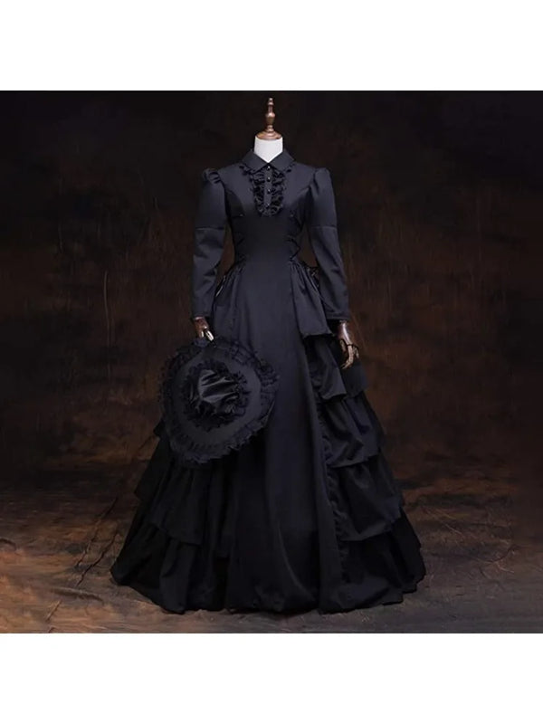 For 2025Womens Medieval Victorian Dress Renaissance Gothic Lace