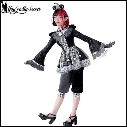 You're My Secret Couple's Clown Costumes Suit Halloween Adult Cosplay Costumes Gothic Clown Top Pant with - product image 5