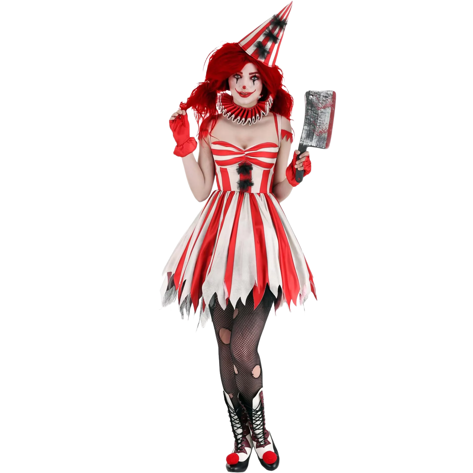 ZAWALAND Women's Halloween Costumes Scary Clown Dresses Outfits Costume Movie Character - 2 / L