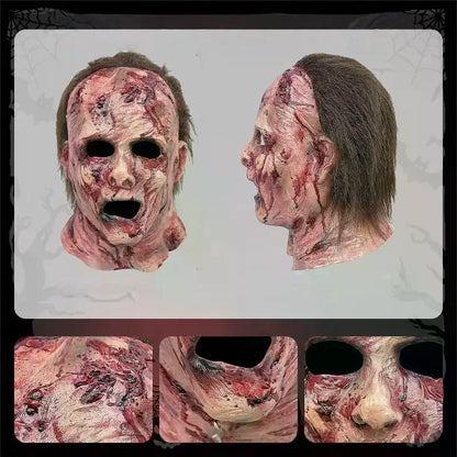 Halloween Silicone Mask Scary Clown Bloody Masks Scary Headgear Head Mask Haunted House - ONESIZE