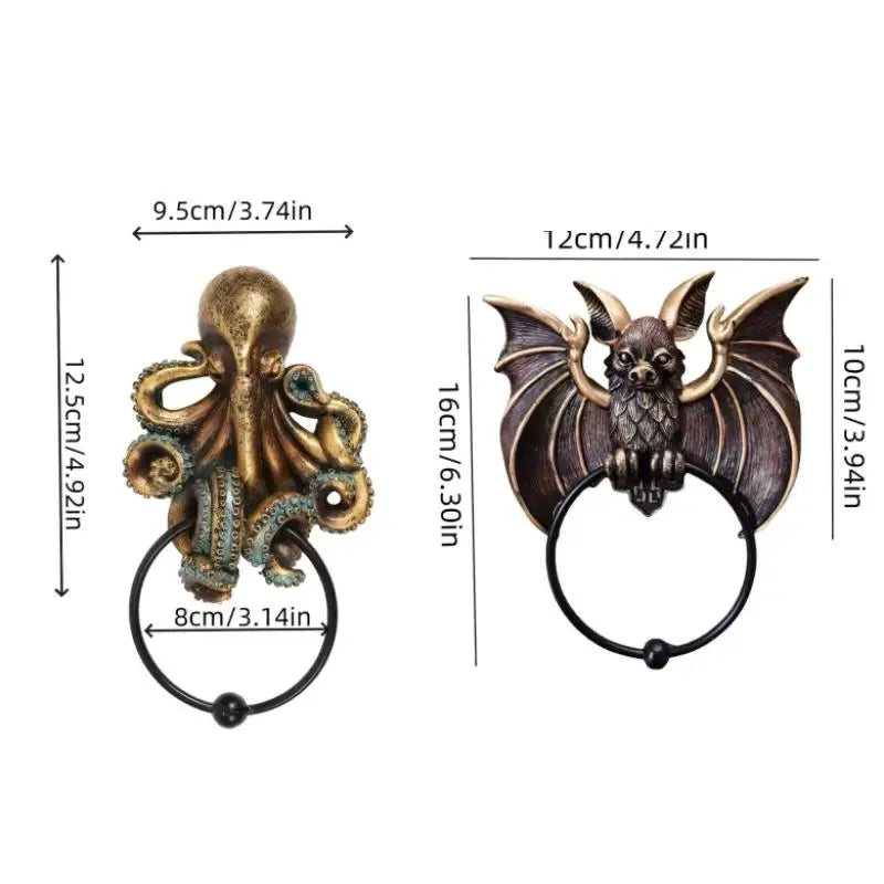 Whimsical Halloween Bat Knocker Gothic Wall Art Resin Statue Wall & Door - product image 6