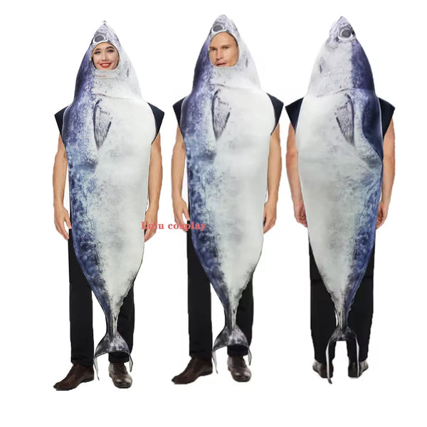 Halloween Cosplay Fish Costume Fruit Strawberry Adult Unisex Outfits Carnival Party Cosplay Funny Fish Animal Dress up Women Clo