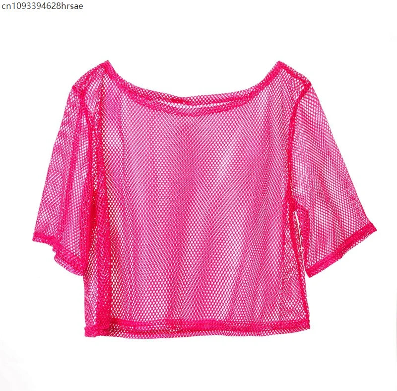 80's Women Retro Costume Set Women's 80s Leggings Fishnet Neon Shirt with Leg Warmers Necklace Bracelet - product image 4