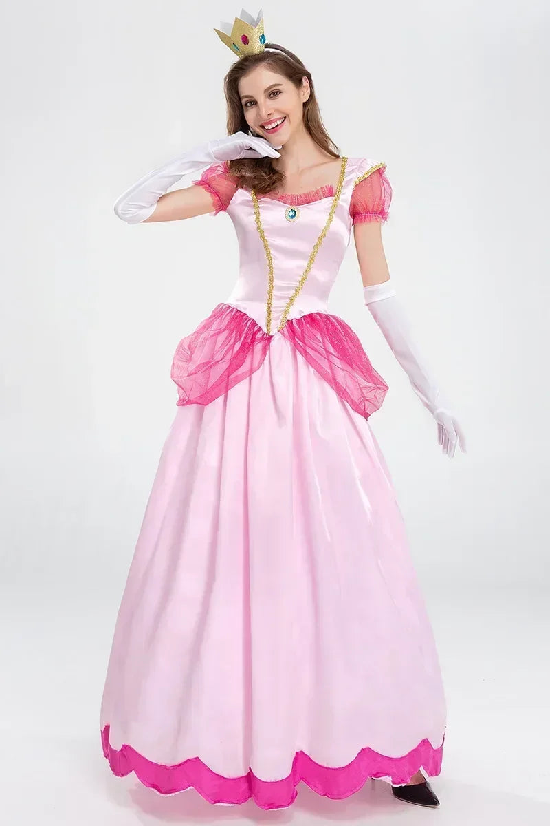 Adult Princess Peach Costume Women Cosplay Party Halloween Masquerade Dress Up Clothing for Women Pink - product image 4