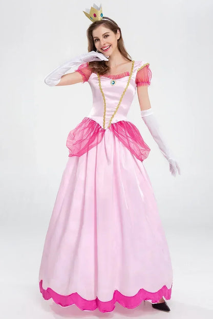 Adult Princess Peach Costume Women Cosplay Party Halloween Masquerade Dress Up Clothing for Women Pink - product image 4