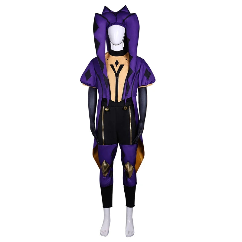 Pierrot Harlequin Jester Costume Game the Freak Circus Clown Costume Hat Adult Halloween - Harlequin / L