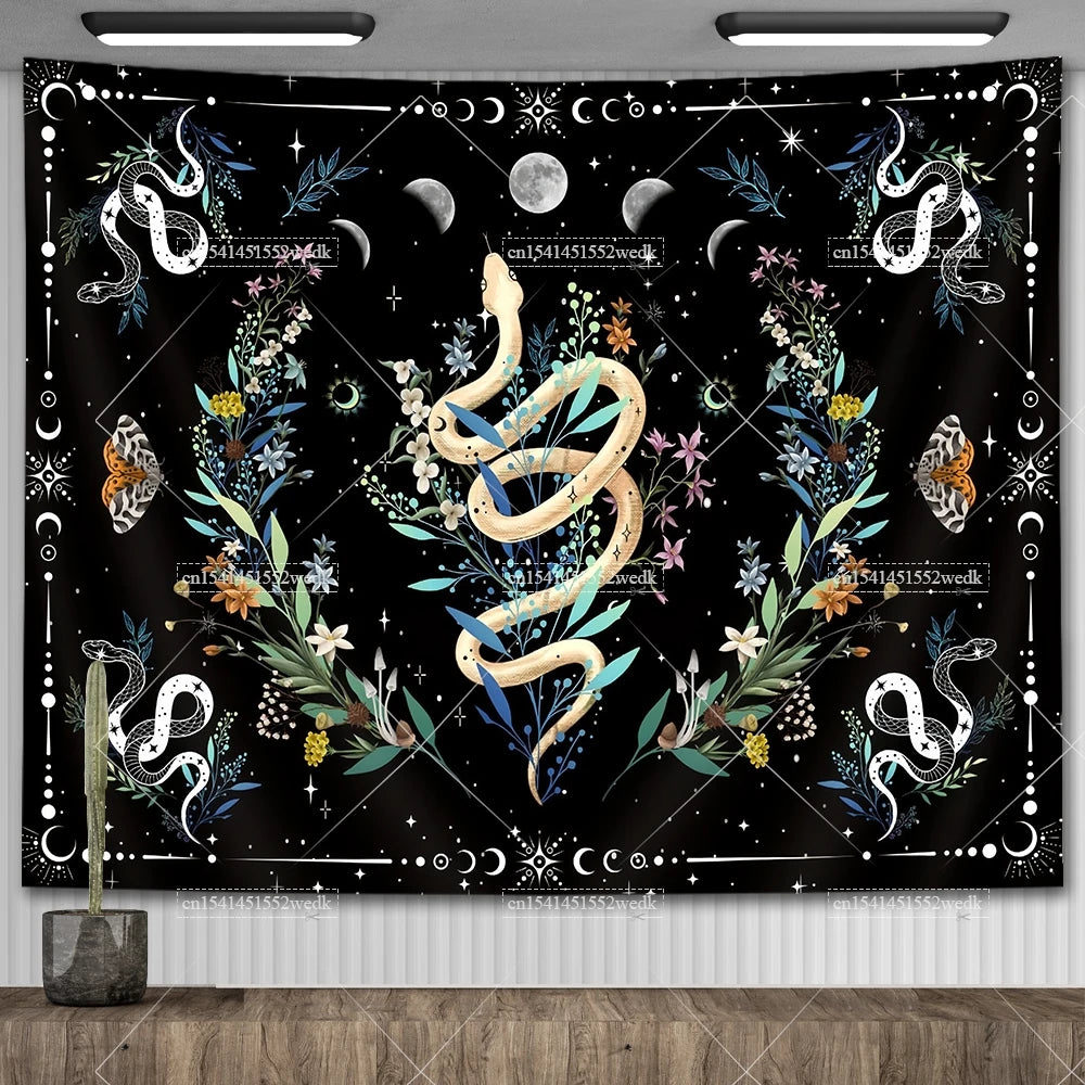 Moon Phase Psychedelic Celestial Tapestry