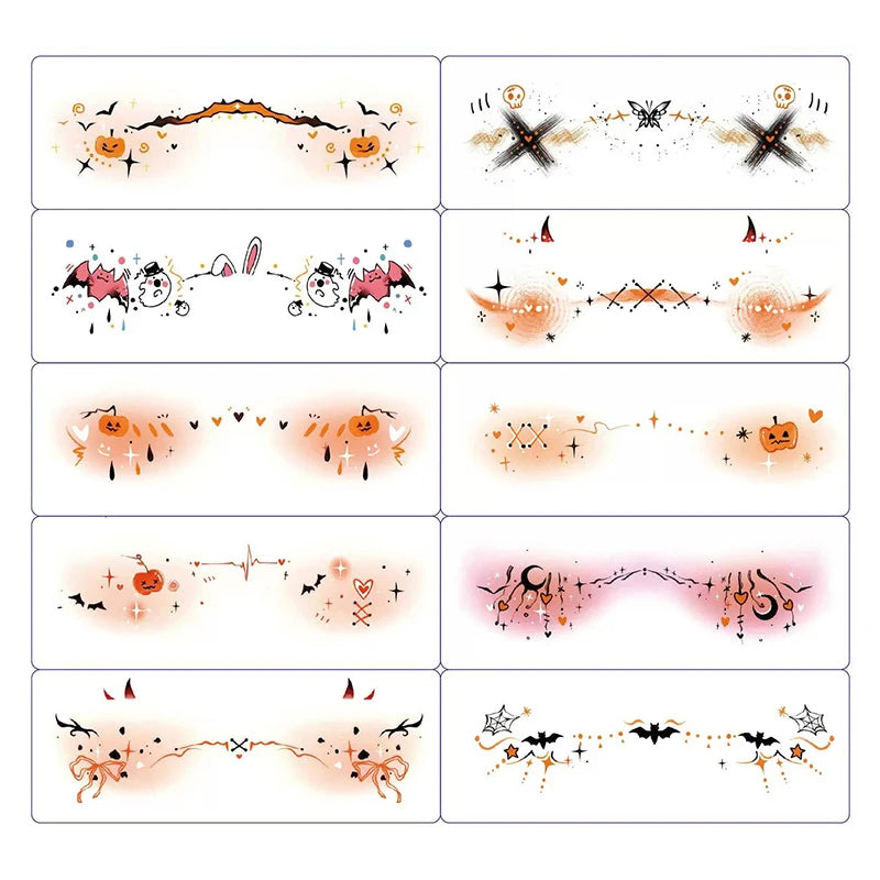10pcs Halloween Vampire Bat Fake Freckles Temporary Tattoo Stickers For Child WomanHot Stamping Freckles - product image 5