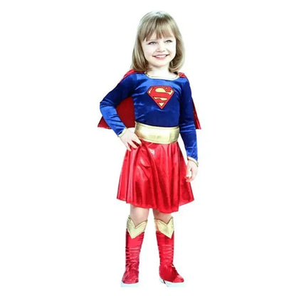 Superwoman Dress Costume Super Girls Dress Shoe Covers Suit Superhero Women's Superhero - Adult dress suit / XXL