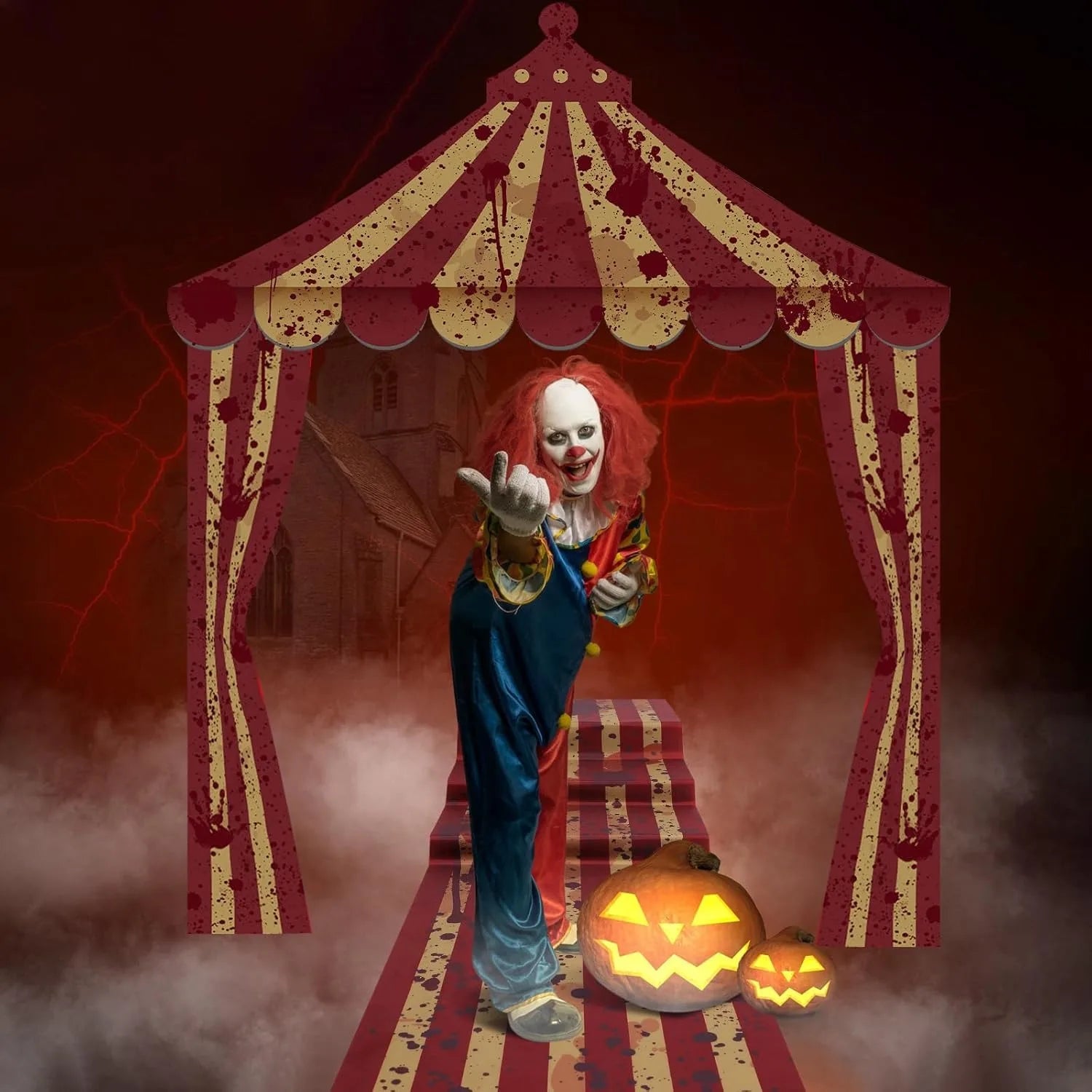 Horror Carnival Circus Door Arch Banner Halloween Welcome Porch Backdrop - product image 2
