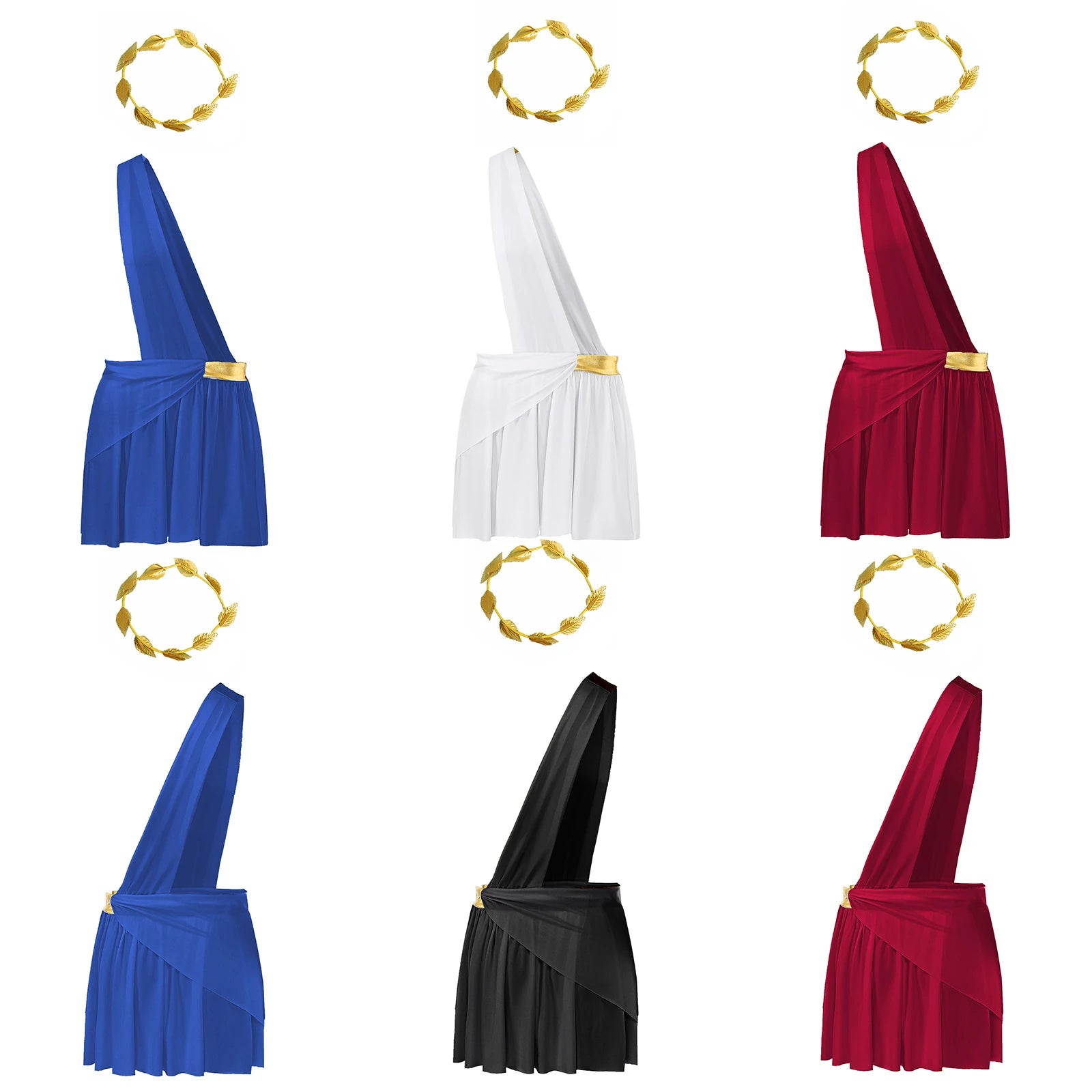 Men's Greek God One Shoulder Waistband Ruffle Skirts Costume - alternate view 5