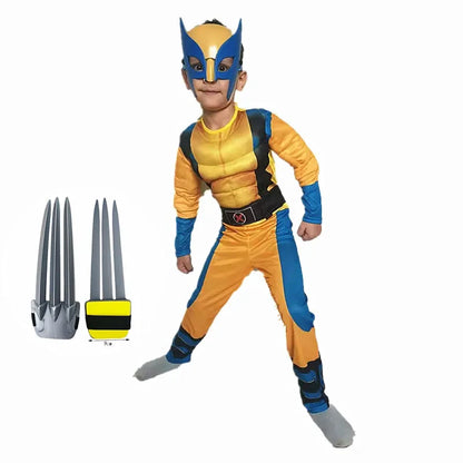 Wolverine Kids' Deluxe Halloween Jumpsuit Costume with Mask