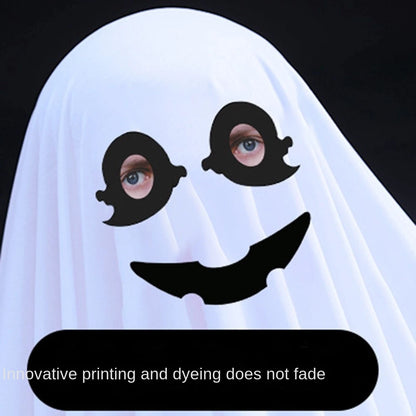 Hooded Halloween Cloak Cape Funny Cosplay Fright Clothes Ghost Poncho Robe Smile Face Black Eye Ghost Cosplay - product image 2