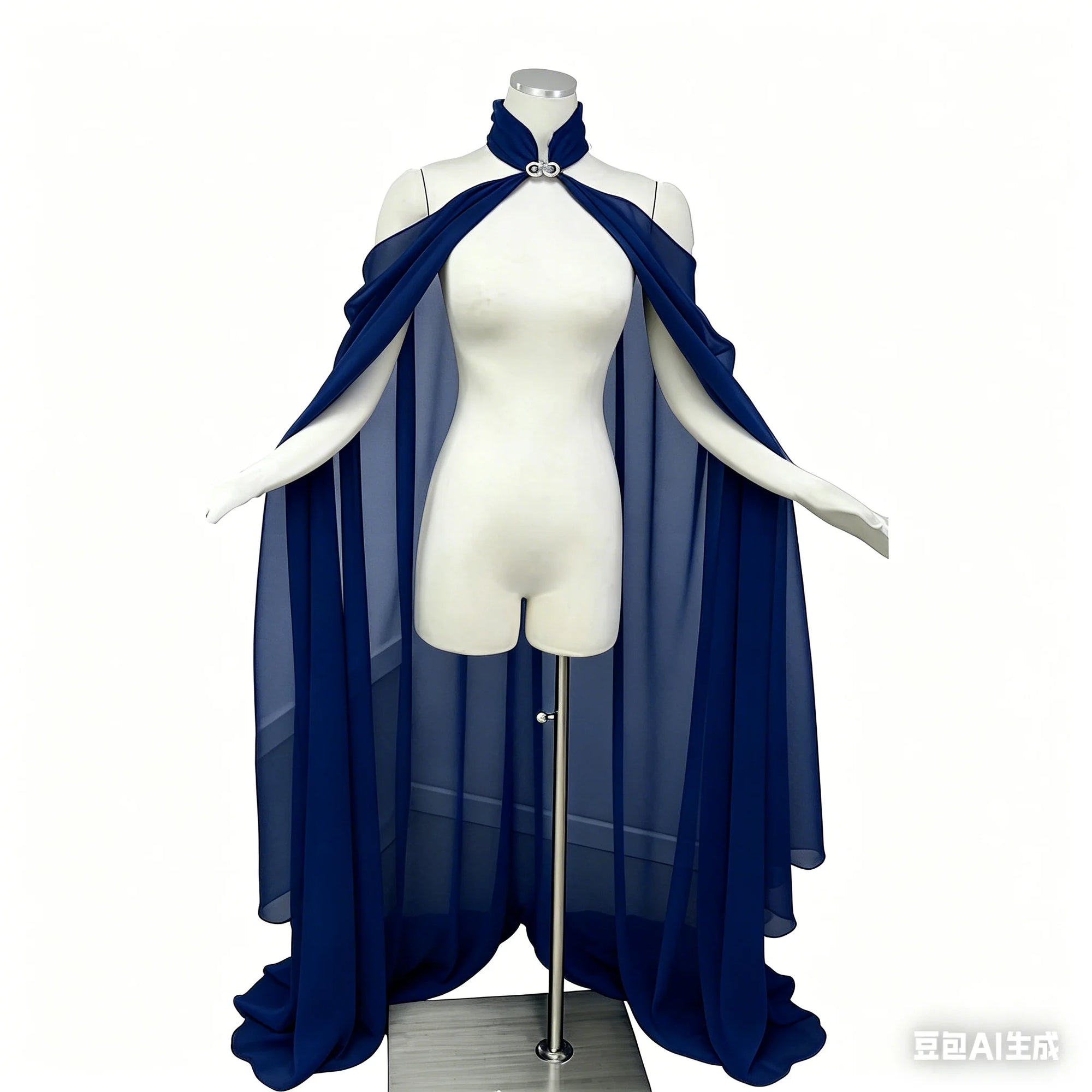 Women's Medieval Shawl Cape Cloak Neck Princess Witch Bride Costume - alternate view 6