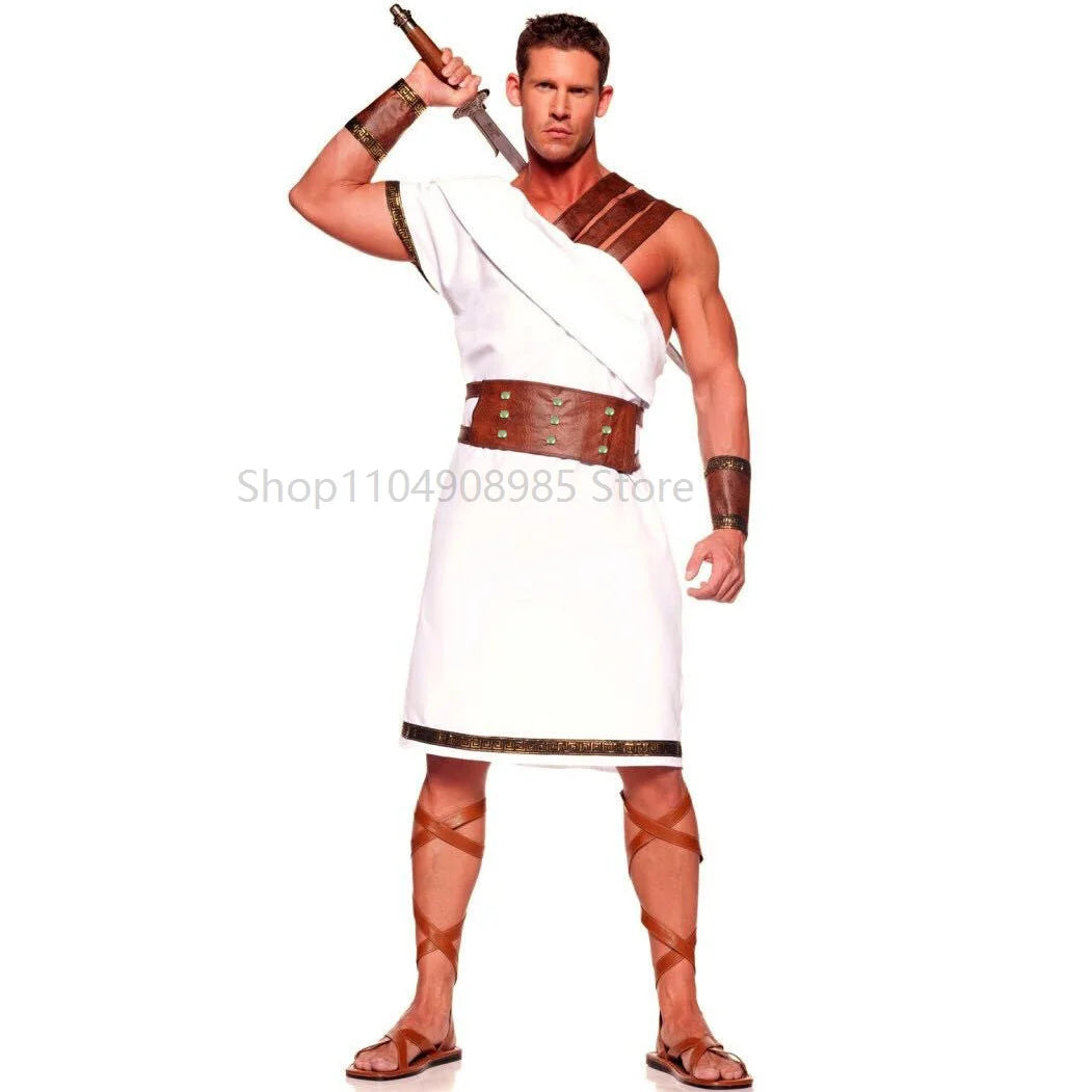 Halloween Ancient Arabic Roman Warrior Costume Medieval Greek Mythology Goddess Couple - style-3-No sword / XL