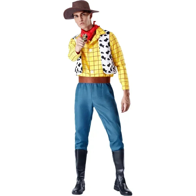 Costume Story Woody Costume Sets Cowboy Unisex Sheriff's Halloween Dress Up Toy - Blue / M