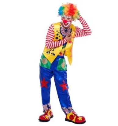 Adult Happy Clown Suit Costume Joker Magician Costume for Adults - 7 / L
