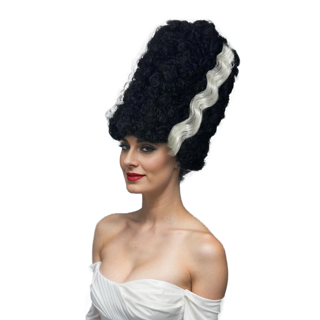 Black & White Monster Bride Wig – Women's Halloween Costume Accessory