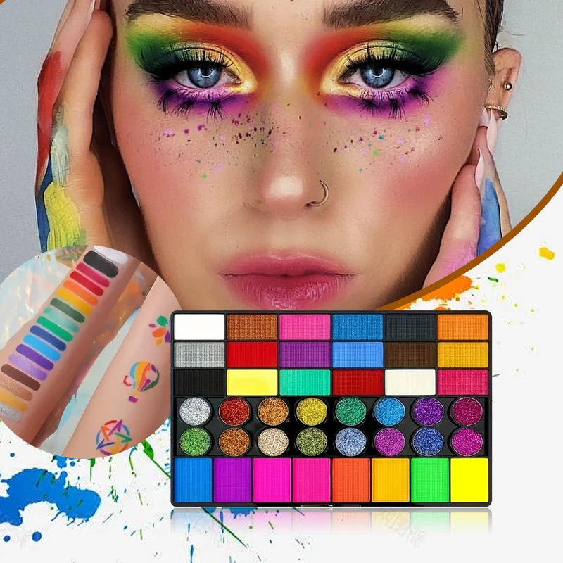 Painted 42 Colors Face Paint Kit for Kids Non Toxic Water - Halloween Makeup - product image 4