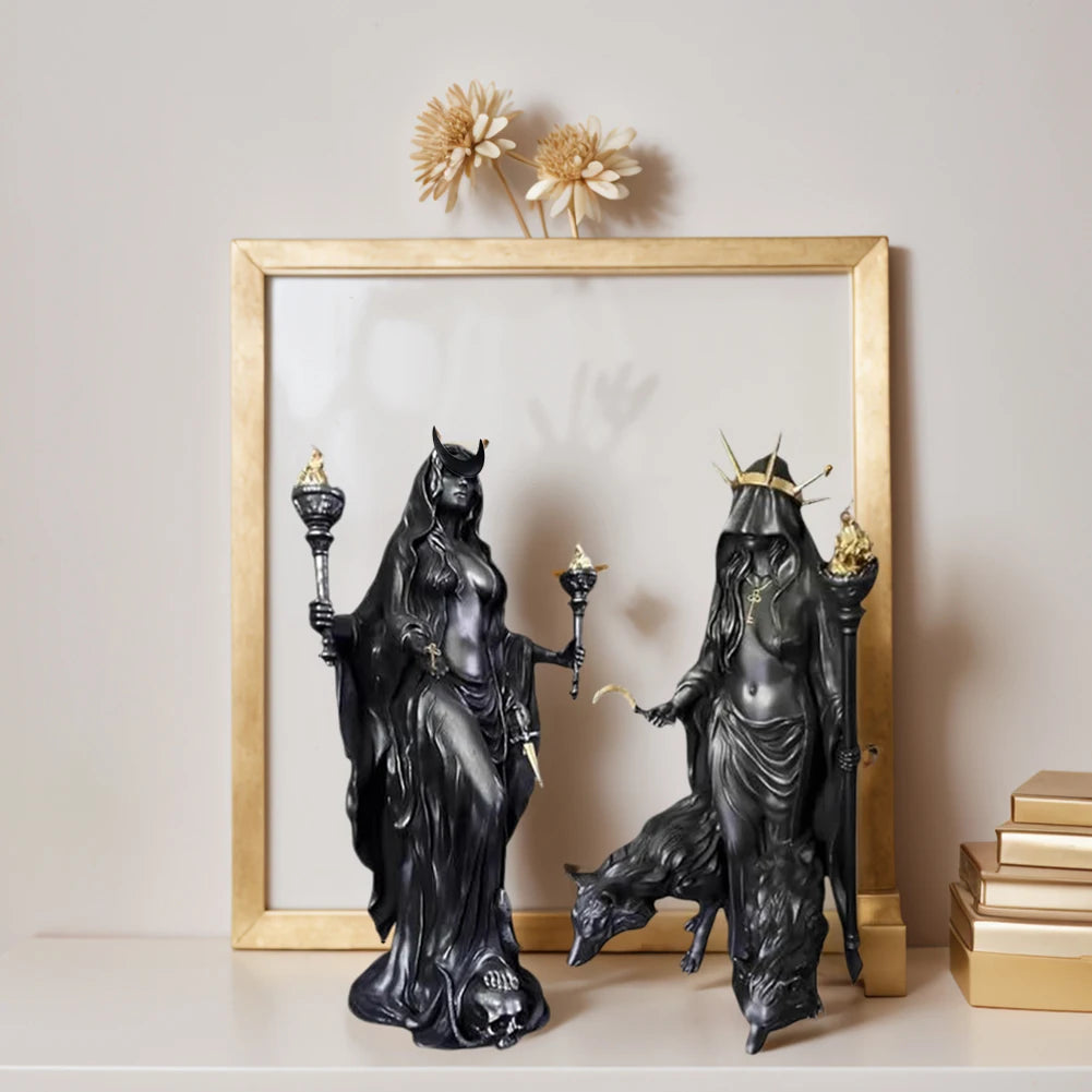 Witch of The Night Home Decoration Halloween Hecate Greek Witch Statue - product image 3