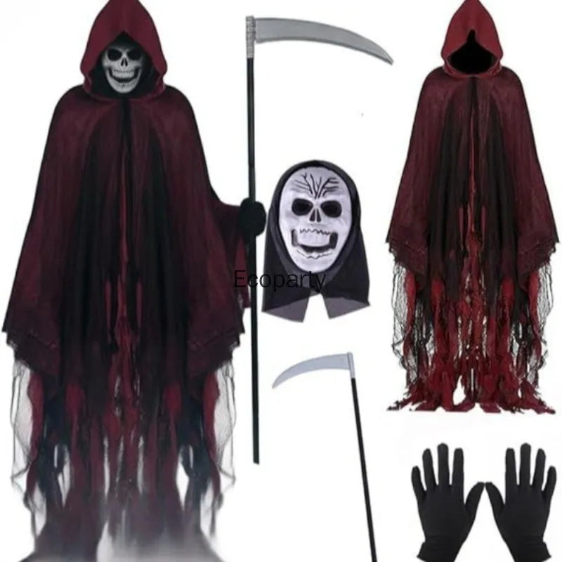 Adult Grim Reaper Costume – Hooded Cloak & Horror Accessories