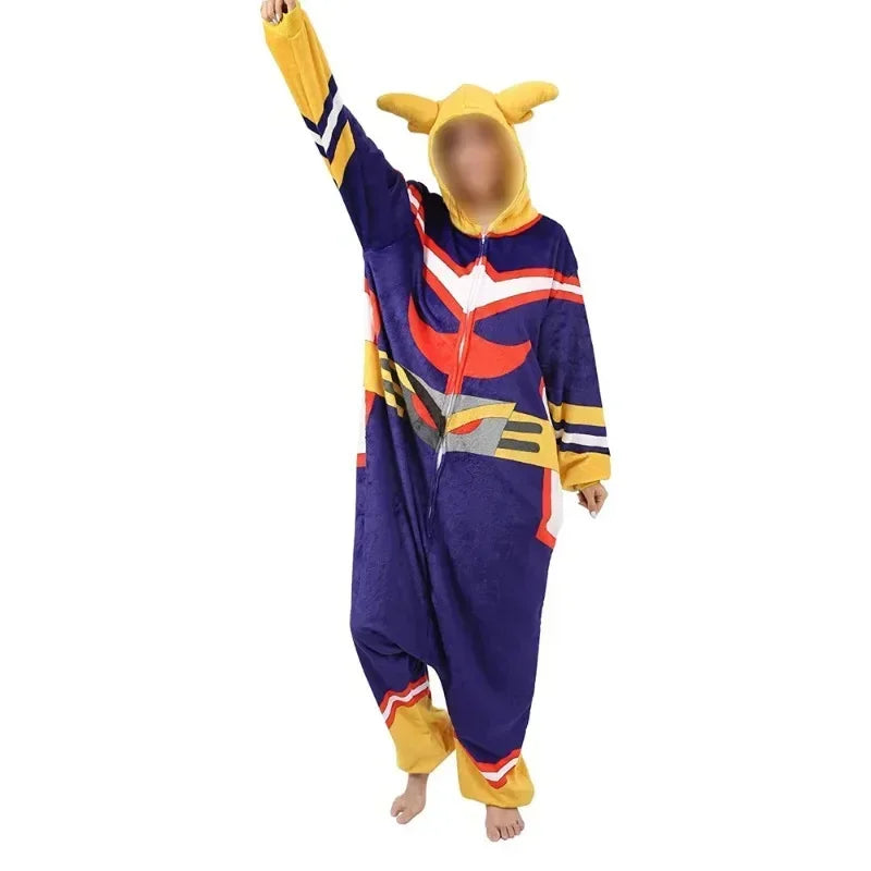 My Hero Academia Cartoon Costume Pajamas Olmet Bathrobe Cos Halloween One-piece Costume - View 3