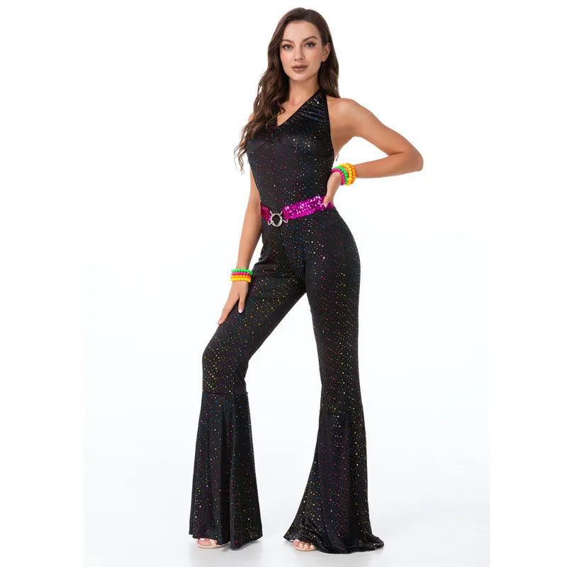 Retro Halloween Hip Hop Show Disco Costumes For Men Hippie Masquerade Dance Bar Nightclub Performance Cosplay - product image 3