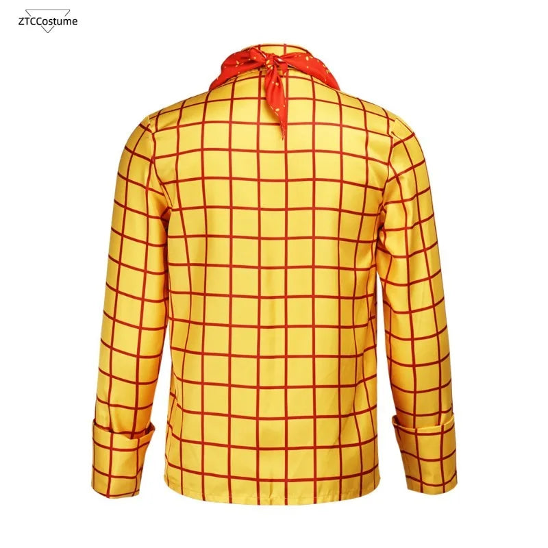 Adult Toy Woody Costume Story Halloween Woody Tracy Costume Shirt Vest Bandana Cowboy - as shown 1 / M