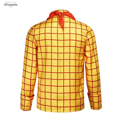 Adult Toy Woody Costume Story Halloween Woody Tracy Costume Shirt Vest Bandana Cowboy - as shown 1 / M