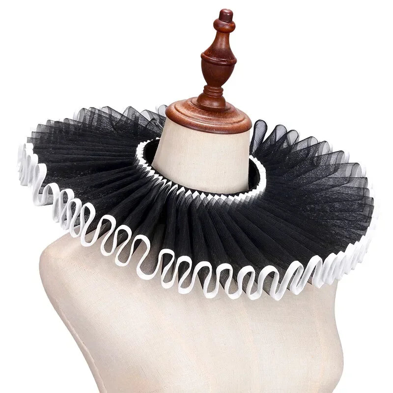 Clown Costume Collar Victorian Renaissance Neck Ruffle Choker Vintage Mesh Neck Halloween - View 11