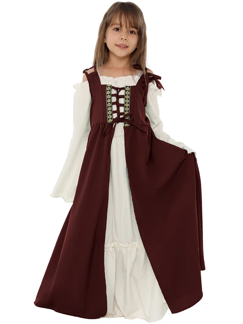 Women's Medieval Renaissance Drama Dance Girdle Cos Love Live Halloween Costume - Blue / XXL