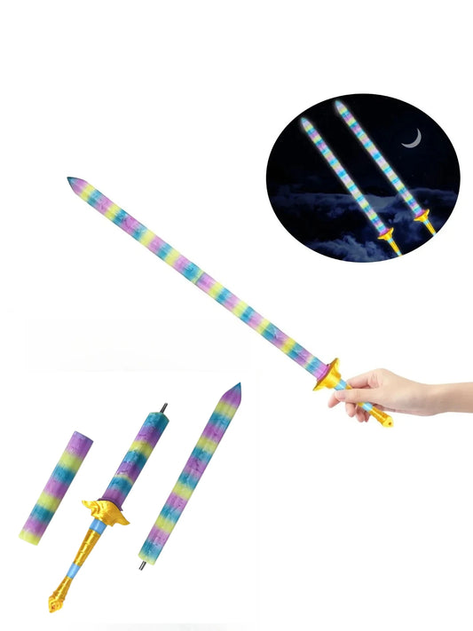 KPop Costume Rumi Hunters Lights Sword Weapons Cosplay Props for Girl Group Idol - colorful / S-1pcs