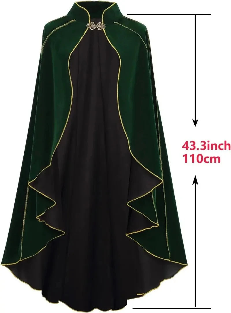 Men's Medieval Cloak Cape Shawl Pirate Robe Lord Retro Costume - alternate view 4