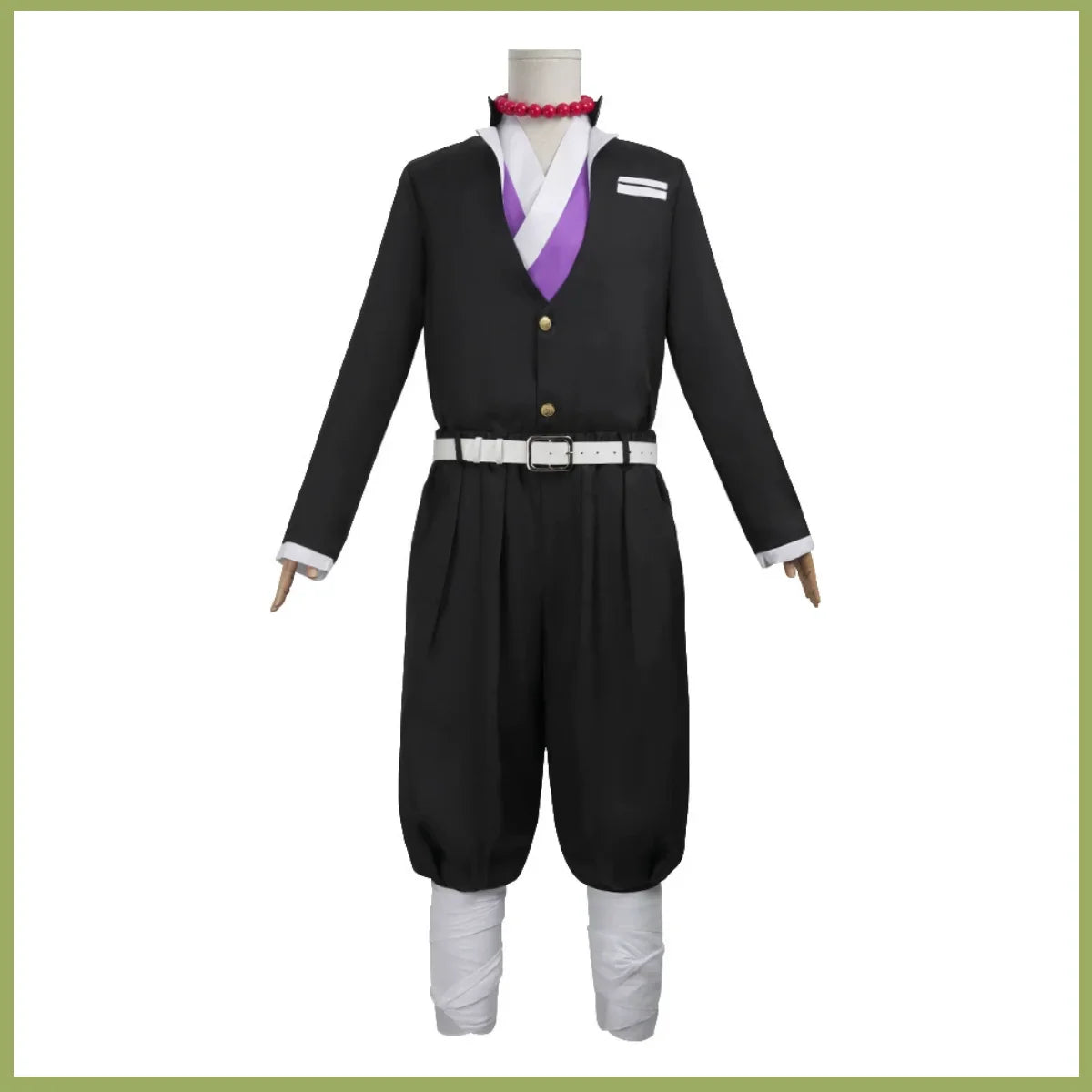Himejima Gyomei Costume Monk Printing Outer Drape Wig Team Uniform Bracelets Man Halloween - suit / XL