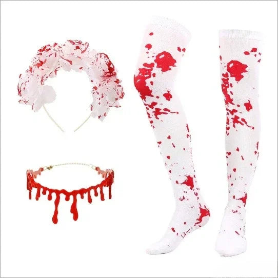 Adult Witch Bloody Stockings Gloves Apron Costume - alternate view 3