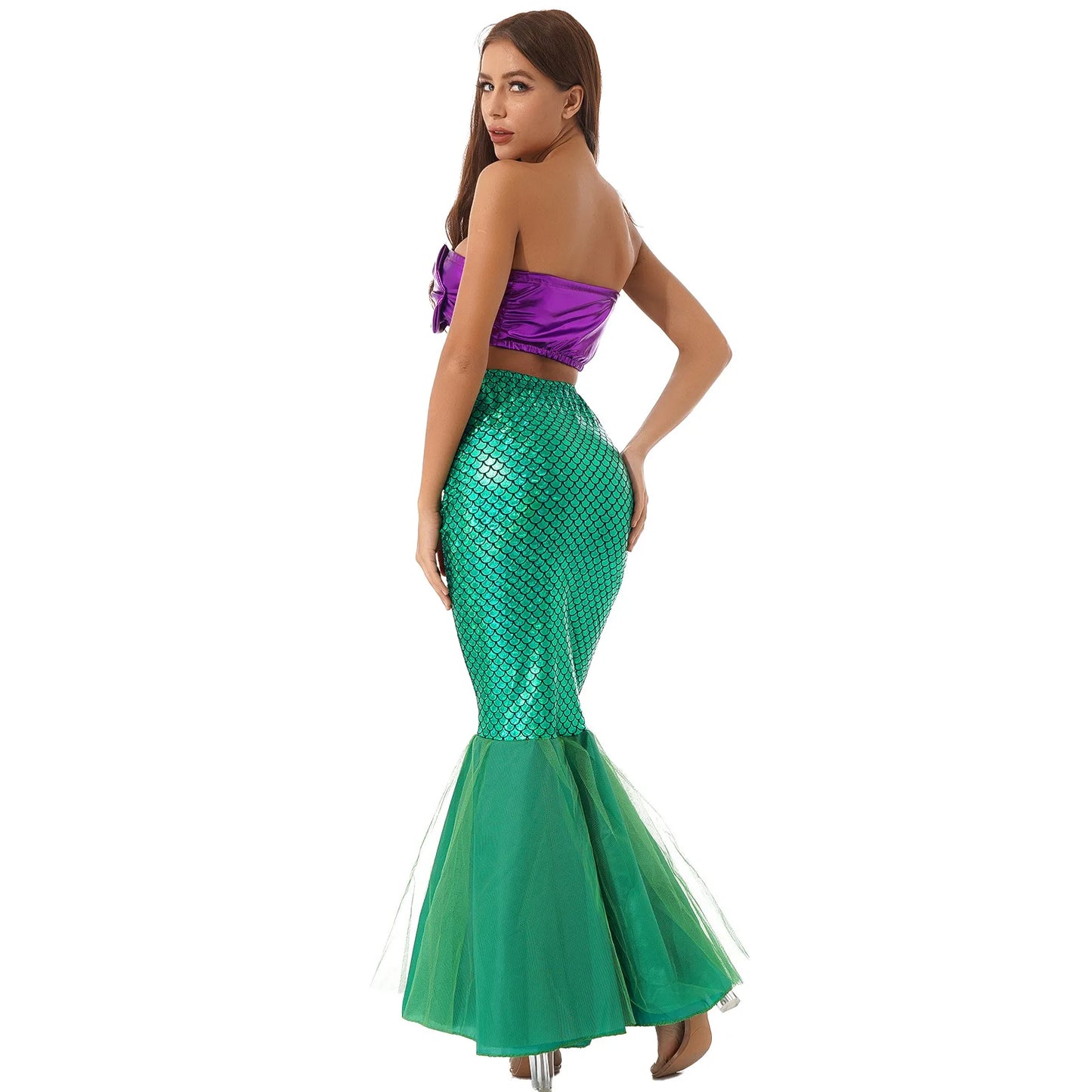 Halloween Anime Costume Fancy Costume Adult Mermaid Dress Princess Sequined Sexy Evening - Green / M