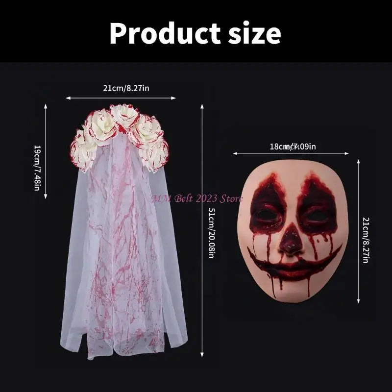 49ME Gothic Bride Veil For Women Halloween Costume Accessory Veil Facemask - product image 6